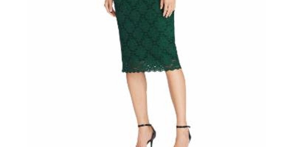 Ralph Lauren Women's Scalloped Lace Dress Green Size 12