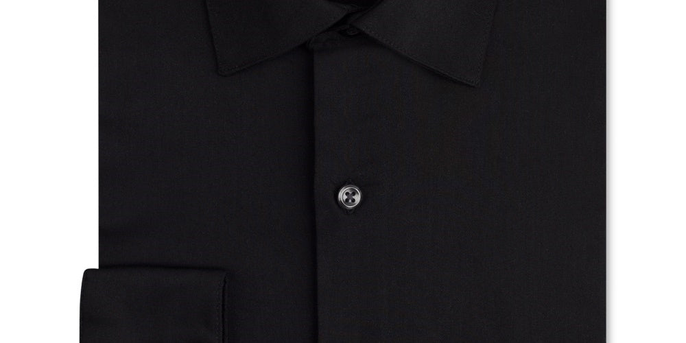 Arrow Men's Fitted Long Sleeves Dress Shirt Black Size 15.5X32X33