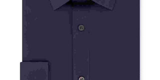 DKNY Men's Stretch Slim Fit Button-Down Shirt Navy Size 15X32-33
