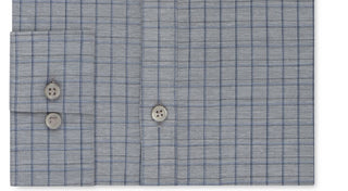 DKNY Men's Slim-Fit Performance Active Stretch Check Dress Shirt Blue Size 18X34-35
