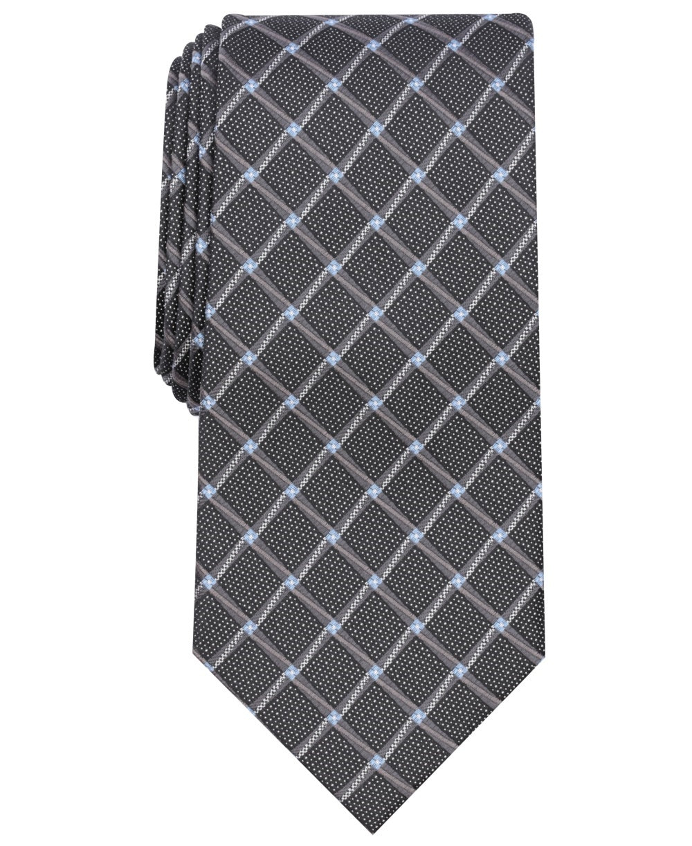Perry Ellis Portfolio Men's Bastille Silk Printed Neck Tie Black Size Regular
