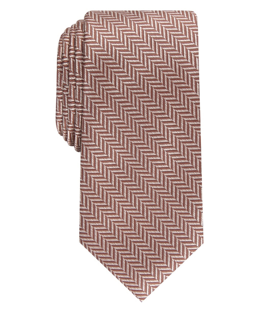 Perry Ellis Men's Savin Herringbone Tie White Size Regular