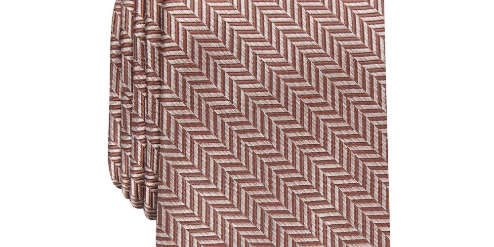 Perry Ellis Men's Savin Herringbone Tie White Size Regular