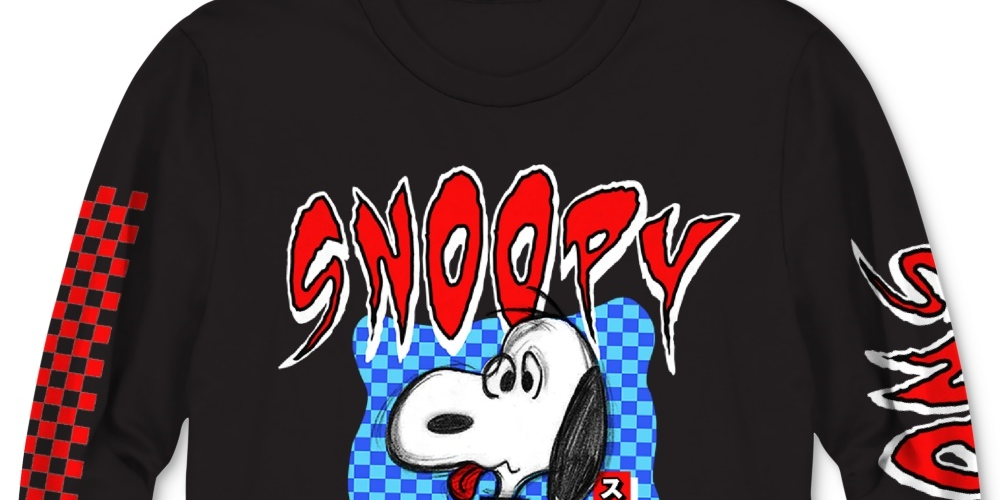 Hybrid Men's Snoopy Big Chillin Graphic T-Shirt Black Size Large