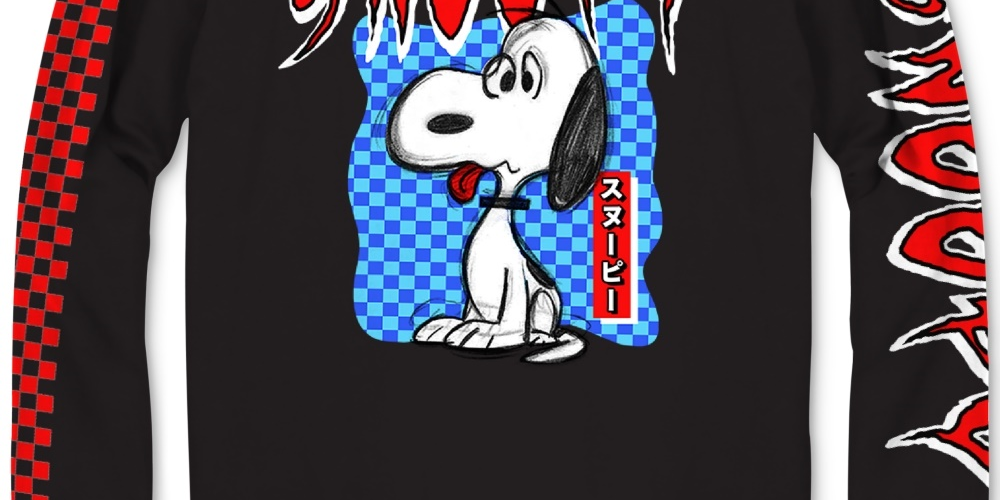 Hybrid Men's Snoopy Big Chillin Graphic T-Shirt Black Size Large