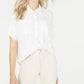OAT Women's Boxy Button Front Shirt White Size Medium