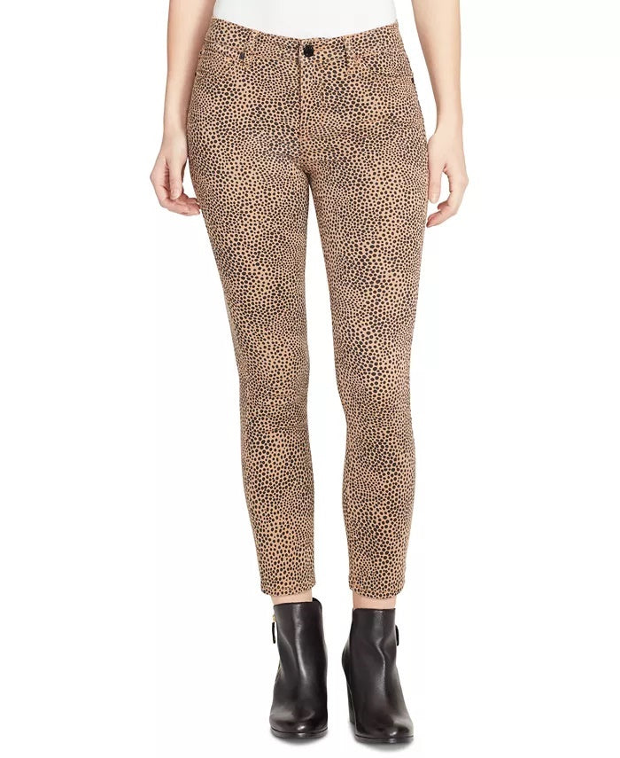 William Rast Women's Perfect Animal-Print Skinny Jeans Dark Brown Size 26