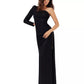 Xscape Women's One-Shoulder Satin Gown Black Size 12