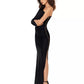 Xscape Women's One-Shoulder Satin Gown Black Size 12