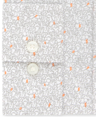 Calvin Klein Men's Extra Slim Fit Stretch Print Dress Shirt Orange Size 16.5X32X33