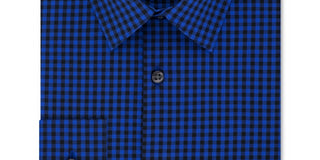 Calvin Klein Men's Extra Slim-Fit Performance Stretch Temperature Regulating Check Dress Shirt Blue Size 34x35