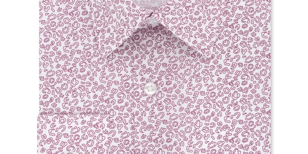 Calvin Klein Men's Slim Fit Non Iron Performance Stretch Abstract Print Dress Shirt Red Size 17X34-35