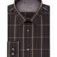 Calvin Klein Men's Windowpane Plaid Collared Slim Fit Dress Shirt Grey Size 14x32-33