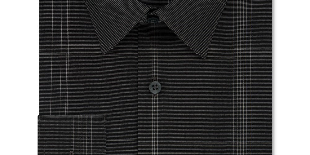 Calvin Klein Men's Infinite Slim Fit Non Iron Stretch Check Dress Shirt Grey Size 15.5X32X33