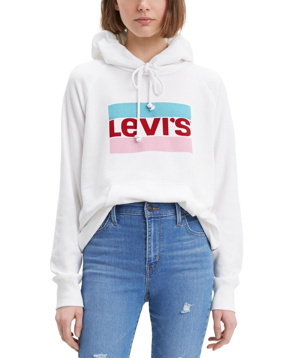 Levi's Women's Graphic Sport Hoodie White Size Small