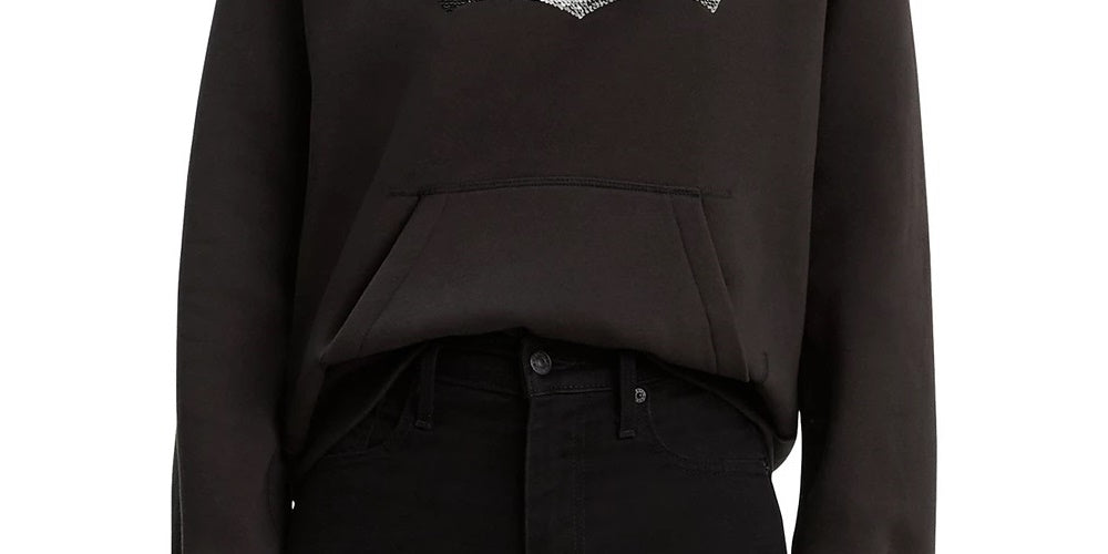 Levi's Women's Sequin Graphic Sport Hoodie Black Size Medium
