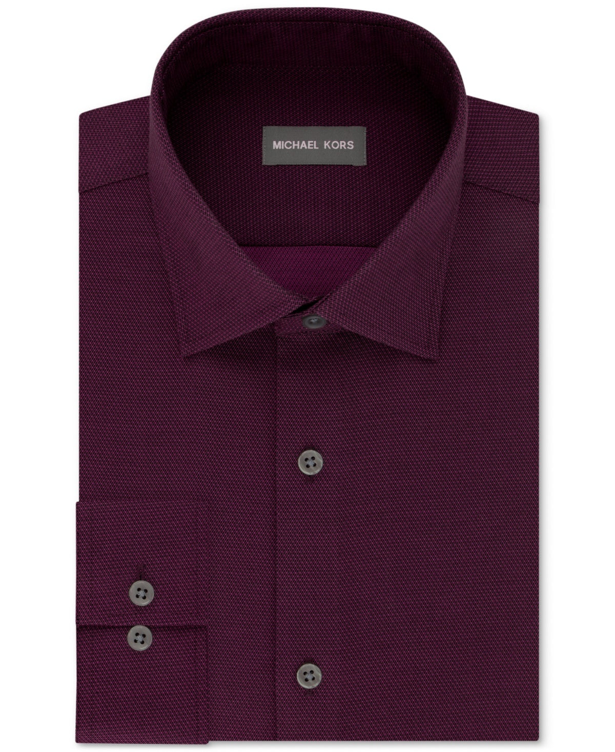 Michael Kors Men's Fit Airsoft Stretch Non Iron Performance Solid Dress Shirt Red Size -17x32-33