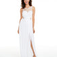 City Studios Junior's Embellished Illusion Tulip Gown  White Size 15