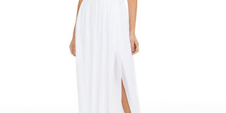 City Studios Junior's Embellished Illusion Tulip Gown  White Size 15