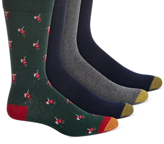 Gold Toe Men's Santa Golfer Moisture Control Crew Socks Multi Size 6-12