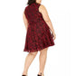 City Studios Juniors' Plus Lace Fit & Flare Dress Red Size 16 W