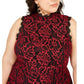 City Studios Juniors' Plus Lace Fit & Flare Dress Red Size 16 W