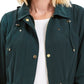 Charter Club Women's Water-Resistant Hooded Anorak Jacket Green Size Small