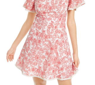 B Darlin Juniors' Floral A-Line Dress Red