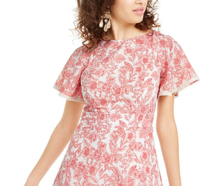 B Darlin Juniors' Floral A-Line Dress Red