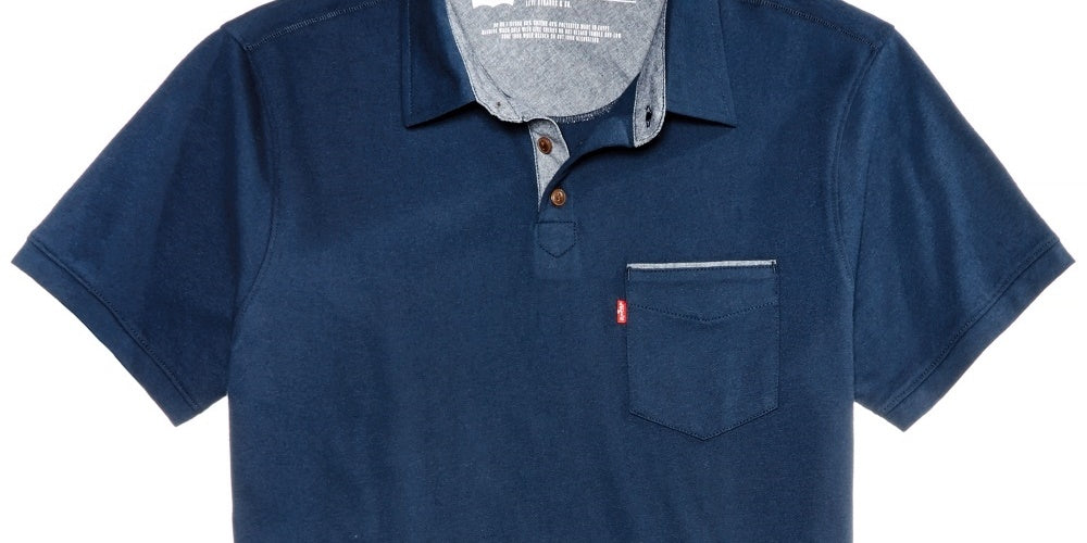 Levi's Men's Pocket Polo Med Blue Size X-Large