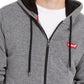Levi's Men's Fleece Lined Zip Front Hoodie Grey Size Small