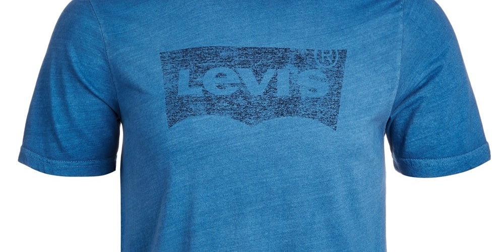 Levi's Men's Batwing Logo-Print T-Shirt Blue Size X-Large