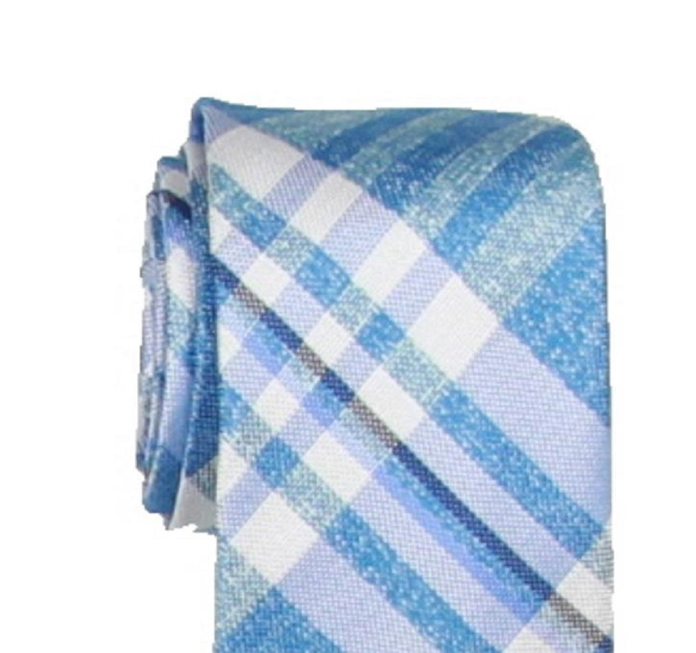 Nautica Men's Plaid Office Neck Tie Blue Size Regular
