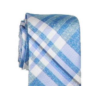Nautica Men's Plaid Office Neck Tie Blue Size Regular
