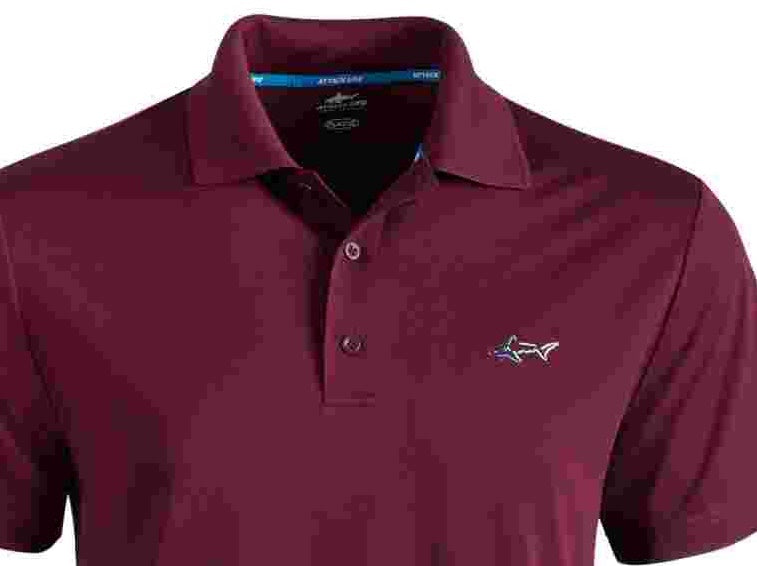 Attack Life Men's 5 Iron Solid Polo Red Size Small