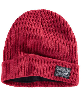 Levi's Men's 2X2 Knit Cuff Beanie Red Size Regular