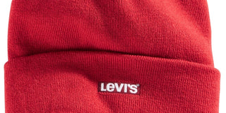 Levi's Men's Cuff Beanie With Tonal Embroidery Red Size Regular