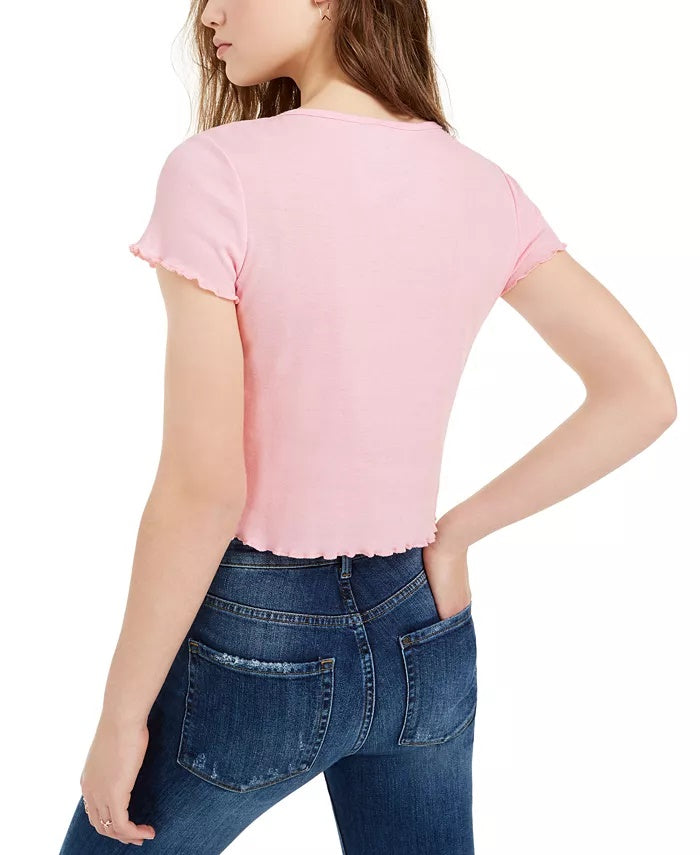 Love Tribe Juniors' Lose My Number T-Shirt Pink Size Large