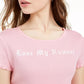 Love Tribe Juniors' Lose My Number T-Shirt Pink Size Medium