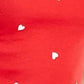 Love Tribe Juniors' Heart-Print Lettuce-Edge T-Shirt Bright Red Size Medium