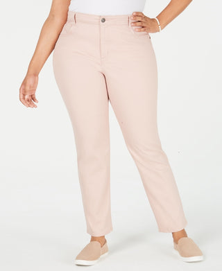 Style & Co Women's Plus Size High-Rise Slim-Leg Jeans Pink Size Petite Small