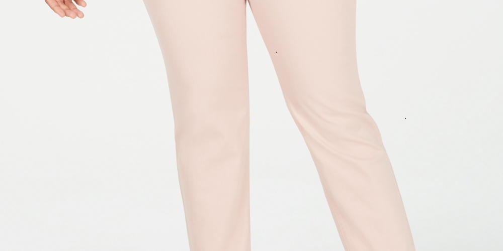 Style & Co Women's Plus Size High-Rise Slim-Leg Jeans Pink Size Petite Small