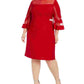 R & M Richards Women’'s Sheer Dress Red Size 18W