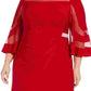 R & M Richards Women’'s Sheer Dress Red Size 18W