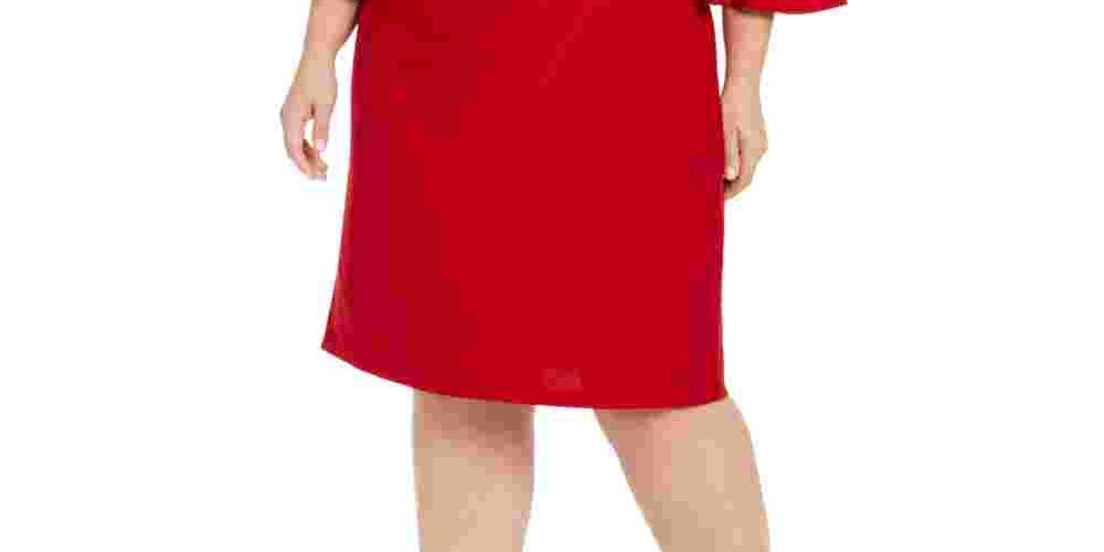 R & M Richards Women’'s Sheer Dress Red Size 18W
