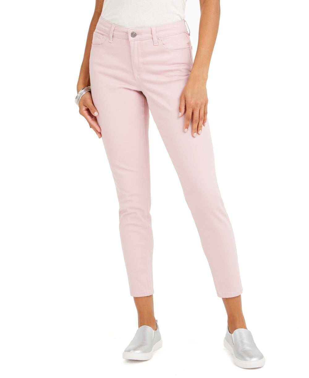 Style & Co Women's Curvy Fit Skinny Fashion Jeans Pink Size 8
