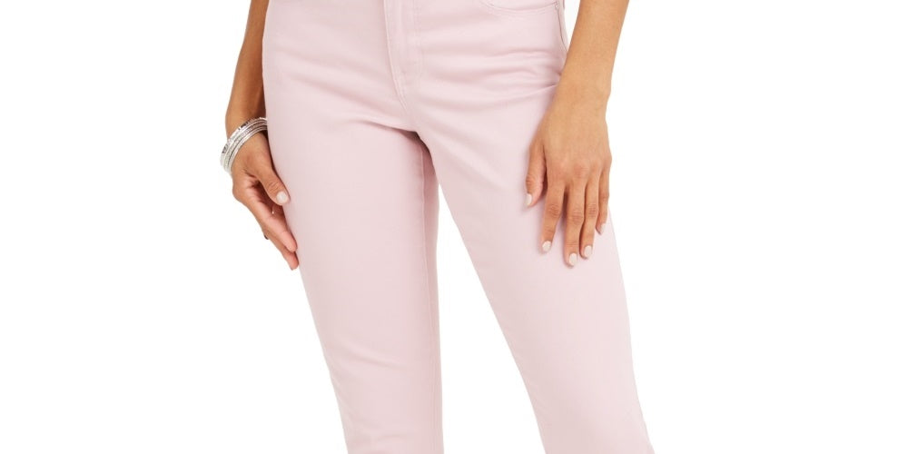 Style & Co Women's Curvy Fit Skinny Fashion Jeans Pink Size 8