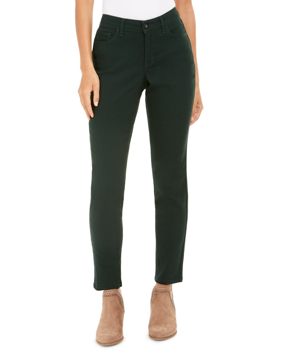 Style & Co Women's Curvy-Fit Skinny Fashion Jeans Green Size 6
