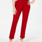 Style & Co Women's Tummy-Control Straight-Leg Fashion Jeans Red Size 4