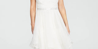 Sequin Hearts Junior's Rhinestone Belted Gown Ivory Size 15